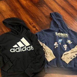 Adidas Black and Gray Kids Hoodie